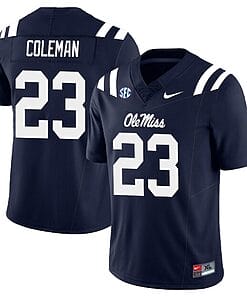 Khari Coleman Jersey #23 Ole Miss Rebels Football Ole Map All Stitched Navy