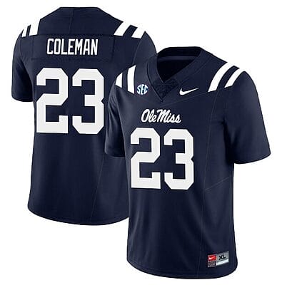 Khari Coleman Jersey #23 Ole Miss Rebels Football Ole Map All Stitched Navy