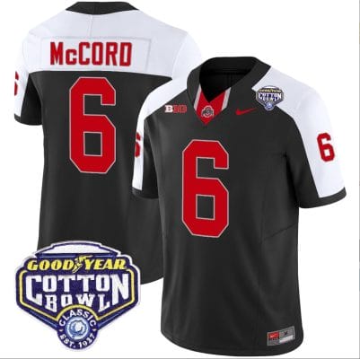 Kyle Mccord Jersey #6 Ohio State Buckeyes Cotton Bowl Patch Vapor Football Black Alternate