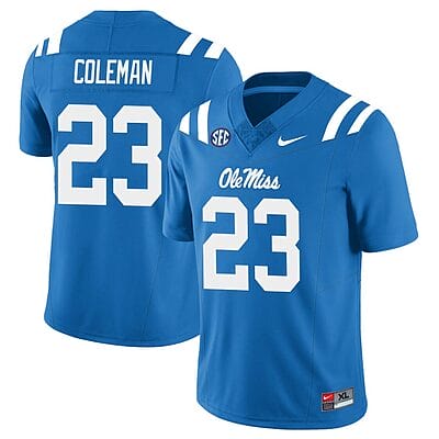 Khari Coleman Jersey #23 Ole Miss Rebels Football All Stitched Blue