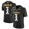 Kenny Logan Jr Jersey #1 Kansas Jayhawks Blackhawk Gold Vapor Football Black Limited