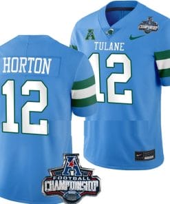 Kai Horton Jersey #12 Tulane Green Wave 2022 ACC Football Championship Blue