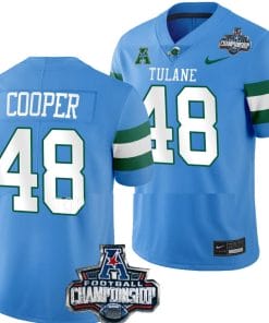 Keith Cooper Jersey #48 Tulane Green Wave 2022 ACC Football Championship Blue