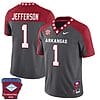 KJ Jefferson Jersey #1 Arkansas Razorback Football Arkansas State Patched All Stitched Red Alternate