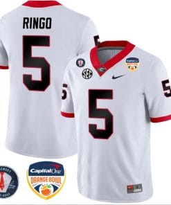Kelee Ringo Jersey #5 Georgia Bulldogs Orange Bowl Patch Football Stitched White