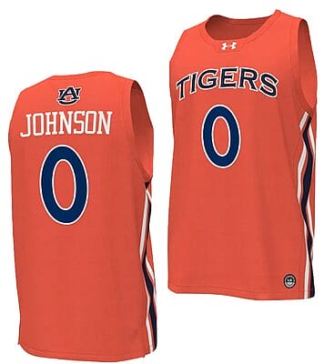KD Johnson Jersey #0 Auburn Tigers College Basketball Replica Orange