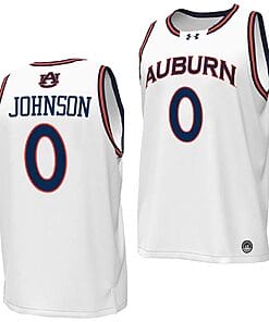 KD Johnson Jersey #0 Auburn Tigers Replica College Basketball 2023-24 White