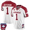 KJ Jefferson Jersey #1 Arkansas Razorback Football Arkansas Patched All Stitched White Alternate