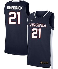 Kadin Shedrick Jersey #21 Virginia Cavaliers College Basketball Stitched Navy