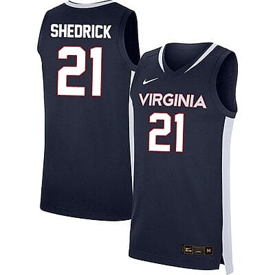 Kadin Shedrick Jersey #21 Virginia Cavaliers College Basketball Stitched Navy