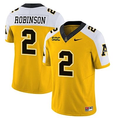 Kaedin Robinson Jersey #2 Appalachian State Mountaineers Vapor Limited College Football Yellow Alternate