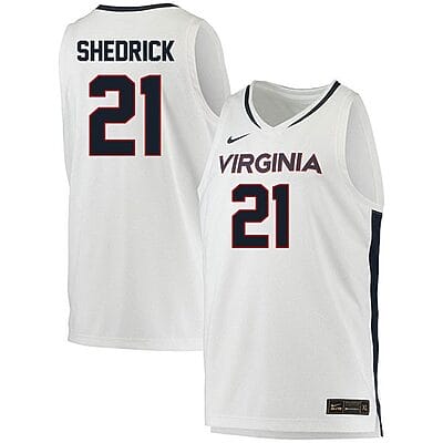 Kadin Shedrick Jersey #21 Virginia Cavaliers College Basketball Stitched White