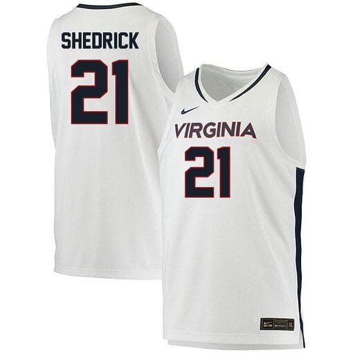 Kadin Shedrick Jersey #21 Virginia Cavaliers College Basketball Stitched White