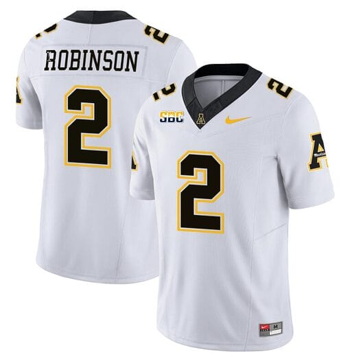 Kaedin Robinson Jersey #2 Appalachian State Mountaineers Vapor Limited College Football White