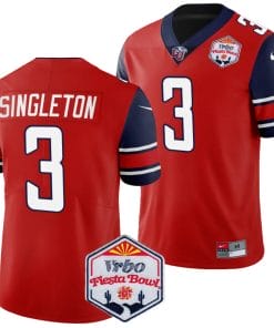 Kobe Singleton Jersey #3 Liberty Flames Fiesta Bowl Patch 2024 Football Red
