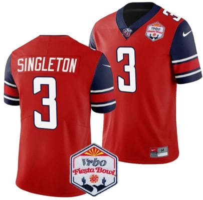 Kobe Singleton Jersey #3 Liberty Flames Fiesta Bowl Patch 2024 Football Red