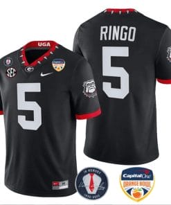 Kelee Ringo Jersey #5 Georgia Bulldogs Orange Bowl Patch Football Stitched Black
