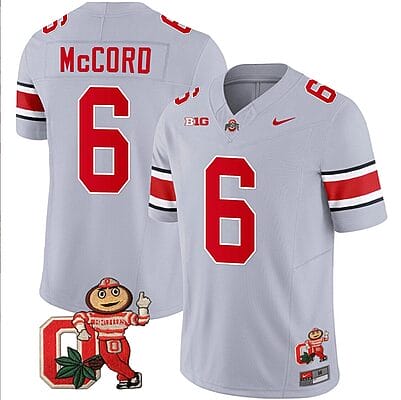 Kyle Mccord Jersey #6 Ohio State Buckeyes Mascot Patch College Football Gray