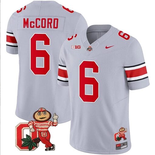 Kyle Mccord Jersey #6 Ohio State Buckeyes Mascot Patch College Football Gray