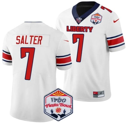Kaidon Salter Jersey #7 Liberty Flames Fiesta Bowl Patch 2024 Football White