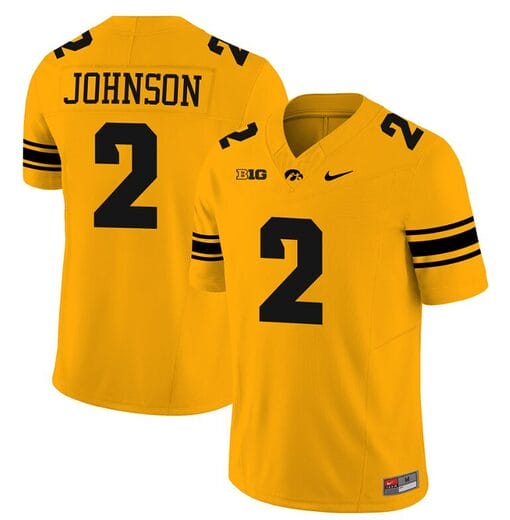 Kaleb Johnson Jersey #2 Iowa Hawkeyes Vapor Limited College Football Gold