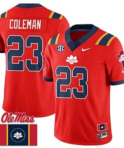 Khari Coleman Jersey #23 Ole Miss Rebels Football Ole Miss Flag All Stitched Red