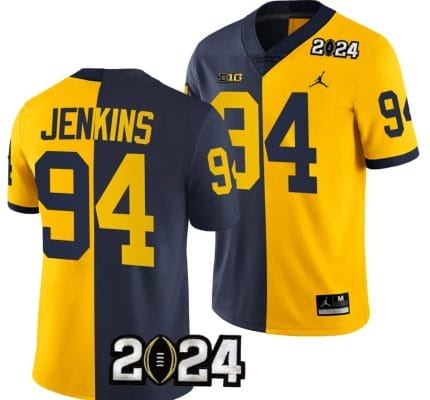 Kris Jenkins Jersey #94 Michigan Wolverines 2024 Football National Championship Playoff Mazie