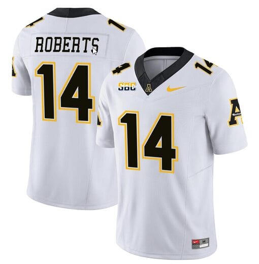 Kanye Roberts Jersey #14 Appalachian State Mountaineers Vapor Limited College Football White