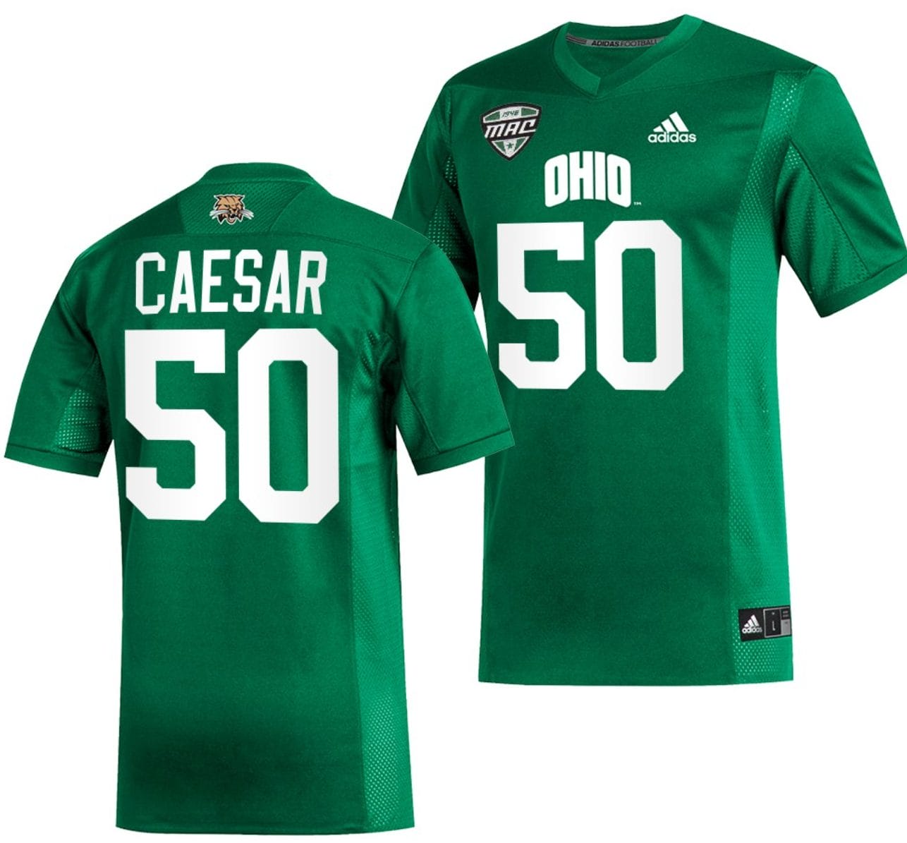 Kai Caesar Jersey #50 Ohio Bobcats College Football Uniform Green