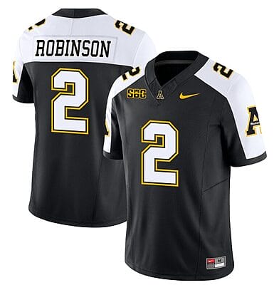 Kaedin Robinson Jersey #2 Appalachian State Mountaineers Vapor Limited College Football Black Alternate