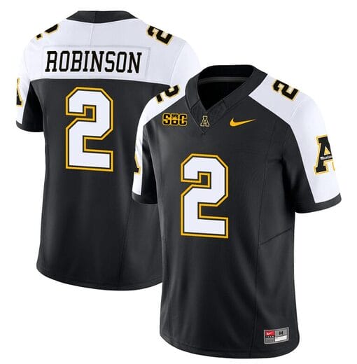 Kaedin Robinson Jersey #2 Appalachian State Mountaineers Vapor Limited College Football Black Alternate