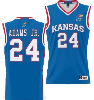 KJ Adams Jr Jersey #24 Kansas Jayhawks NIL College Basketball Lightweight Royal