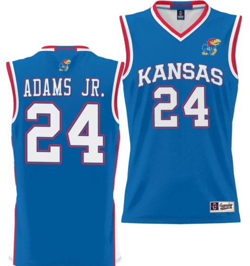 KJ Adams Jr Jersey #24 Kansas Jayhawks NIL College Basketball Lightweight Royal