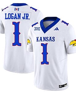 Kenny Logan Jr Jersey #1 Kansas Jayhawks Blackhawk Vapor Limited Football White