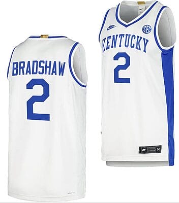 Kentucky Wildcats Aaron Bradshaw Jersey #2 Limited Retro Basketball White 2023-24