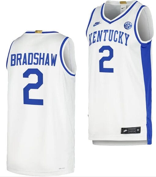 Kentucky Wildcats Aaron Bradshaw Jersey #2 Limited Retro Basketball White 2023-24