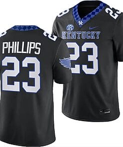 Kentucky Wildcats Andru Phillips Jersey #23 Alternate Football Game Black 2023