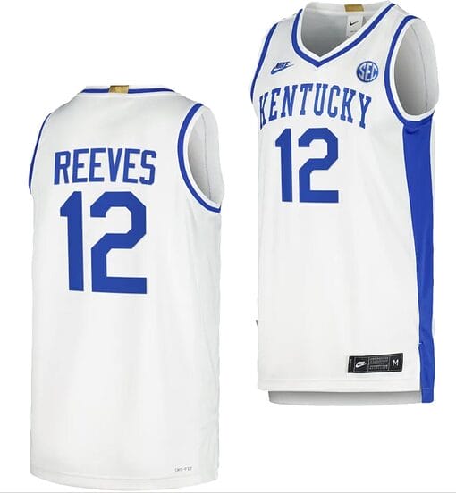 Kentucky Wildcats Antonio Reeves Jersey #12 Limited Retro Basketball White 2023-24