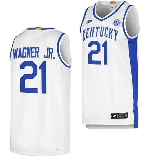 Kentucky Wildcats Dajuan Wagner Jr Jersey #21 Limited Retro Basketball White 2023-24