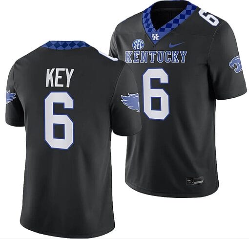 Kentucky Wildcats Dane Key Jersey #6 Alternate Football Game Black 2023