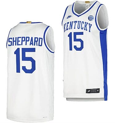 Kentucky Wildcats Reed Sheppard Jersey #15 Limited Retro Basketball White 2023-24