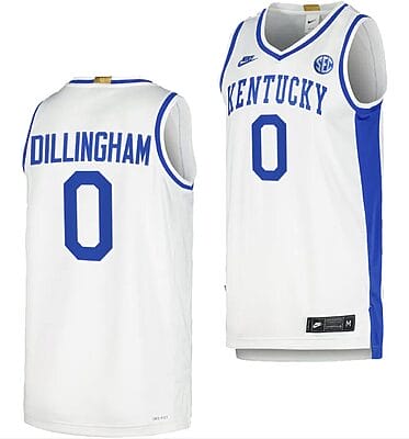 Kentucky Wildcats Robert Dillingham Jersey #0 Limited Retro Basketball White 2023-24