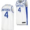 Kentucky Wildcats Tre Mitchell Jersey #4 Limited Retro Basketball White 2023-24
