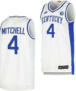 Kentucky Wildcats Tre Mitchell Jersey #4 Limited Retro Basketball White 2023-24