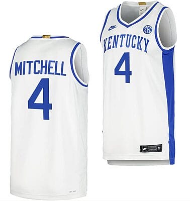 Kentucky Wildcats Tre Mitchell Jersey #4 Limited Retro Basketball White 2023-24