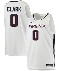 Kihei Clark Jersey #0 Virginia Cavaliers College Basketball Stitched White