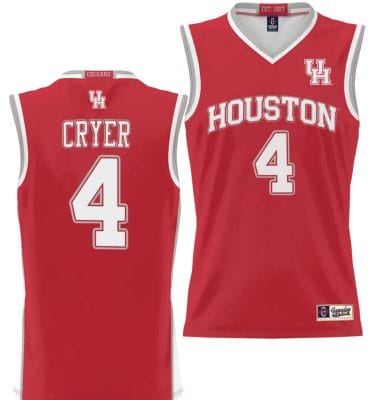 LJ Cryer Jersey #4 Houston Cougars NIL College Basketball Lightweight Red