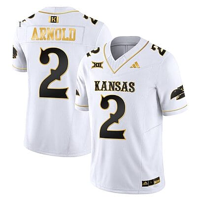 Lawrence Arnold Jersey #2 Kansas Jayhawks Blackhawk Gold Vapor Football White Gold