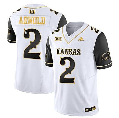 Lawrence Arnold Jersey #2 Kansas Jayhawks Blackhawk Gold Vapor Football Black Sleeves