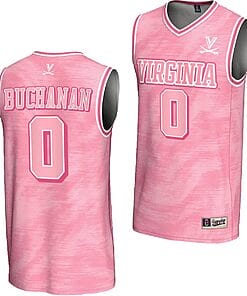lake Buchanan Jersey #0 Virginia Cavaliers College Basketball Lightweight Pink